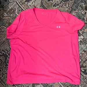 Under Armour Women's V-Neck Short Sleeve Tee - Hot Pink